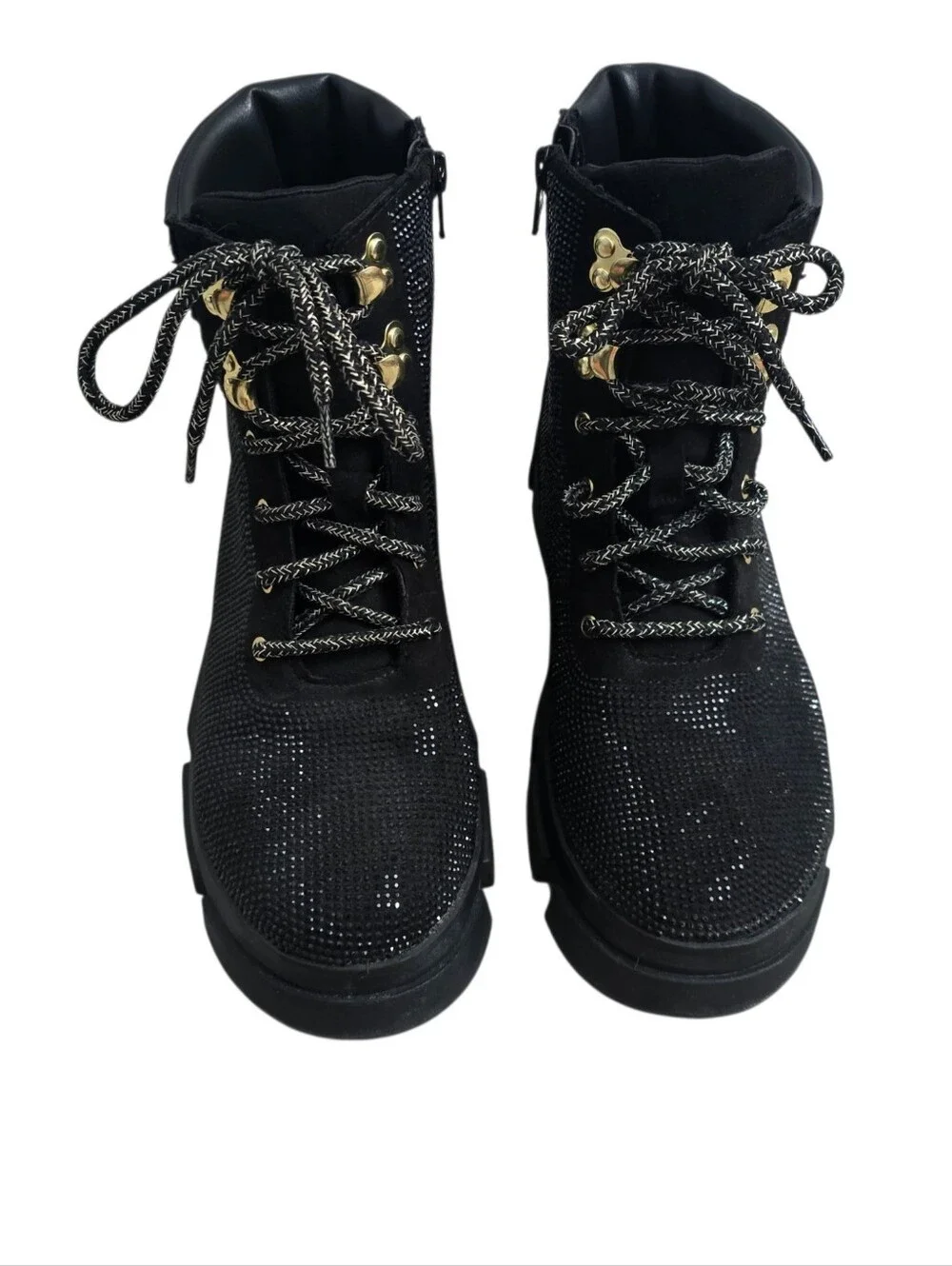 Wonder Nation Big Girl Rhinestone Combat Boot Size 5y